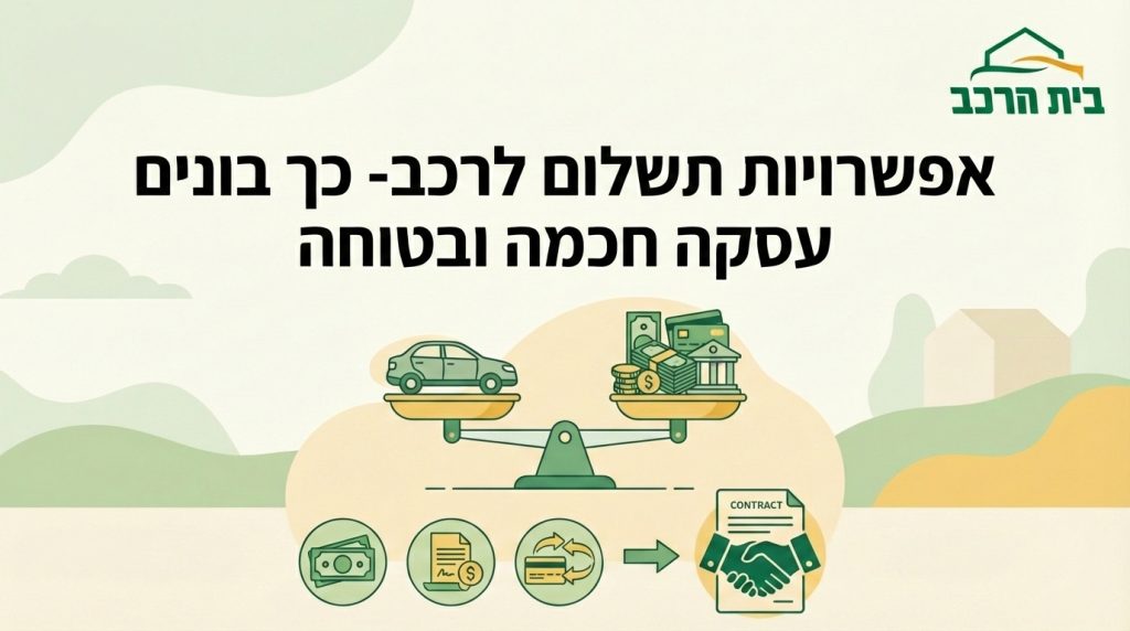 אפשריות תשלום לרכב - כך בונים עסקה חכמה ובטוחה